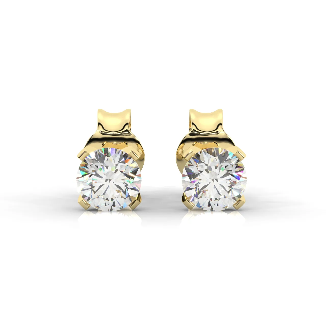Lisette Round Diamond Stud Earring 4 Claw