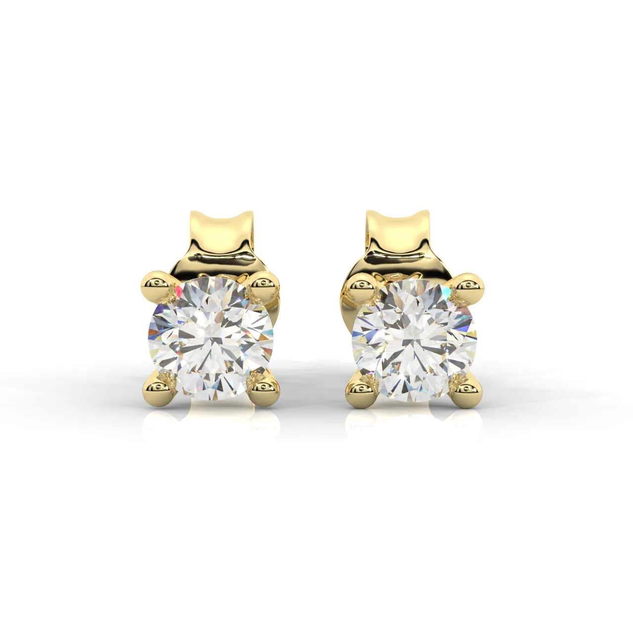 Mirabelle Round Diamond Stud Earring V Claw
