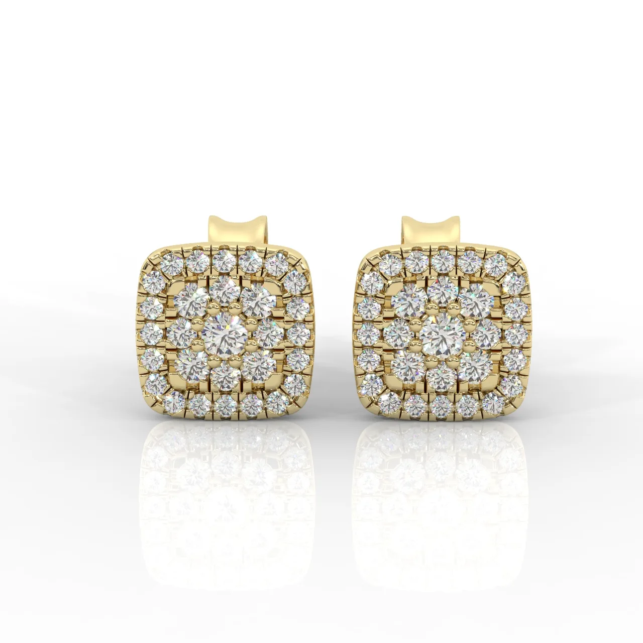 Primrose Cushion Cluster Halo Earring