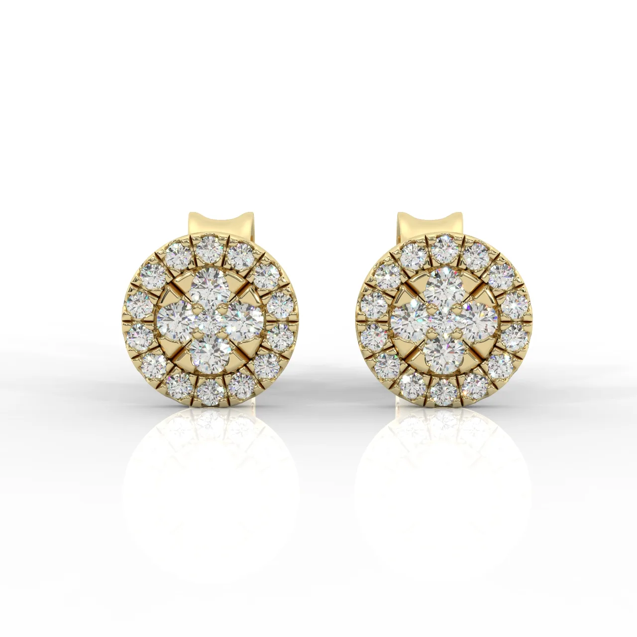 Romilly Nine Round Cluster Halo Earring